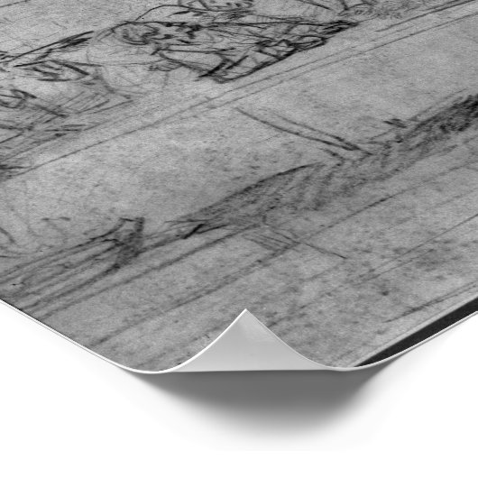 Das letzte Abendessen nach einem Fresko von Leonar Poster (Ecke)