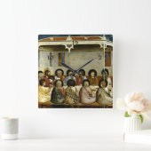 Das letzte Abendessen Quadratische Wanduhr (Zuhause)