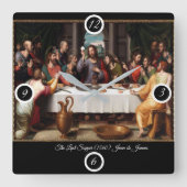 Das letzte Abendessen Quadratische Wanduhr (Vorderseite)