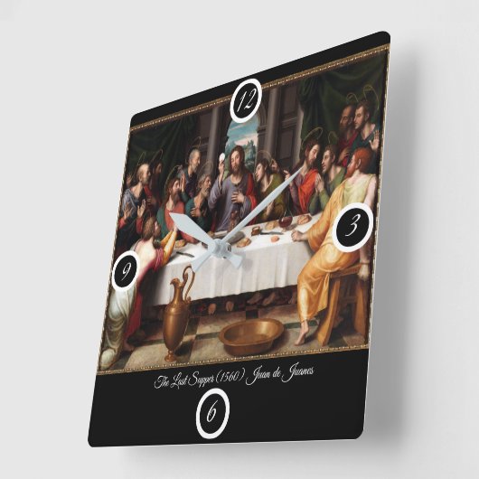 Das letzte Abendessen Quadratische Wanduhr (Winkel)