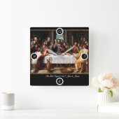 Das letzte Abendessen Quadratische Wanduhr (Zuhause)