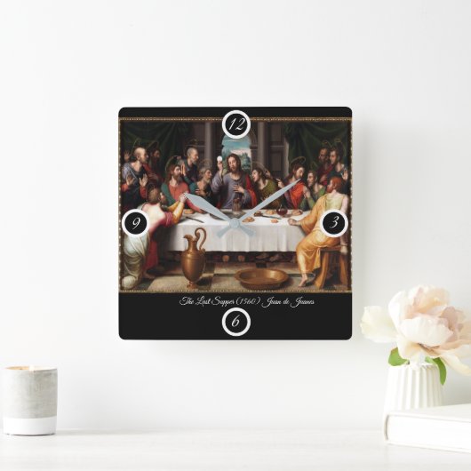 Das letzte Abendessen Quadratische Wanduhr (Zuhause)