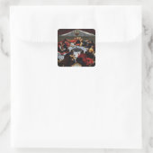 Das letzte Abendessen Quadratischer Aufkleber (Tasche)