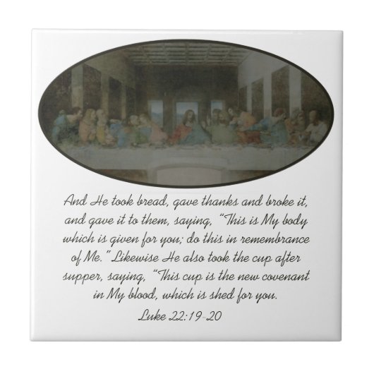 Das letzte Abendessen Vintag Fliese (Vorderseite)