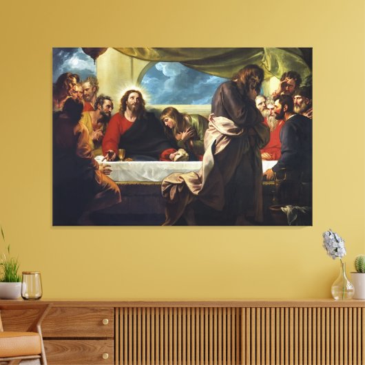 Das letzte Abendessen von Benjamin West Leinwanddruck (Insitu (Wohnzimmer))