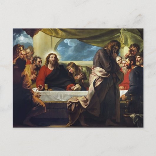 Das letzte Abendessen von Benjamin West Postkarte (Vorderseite)