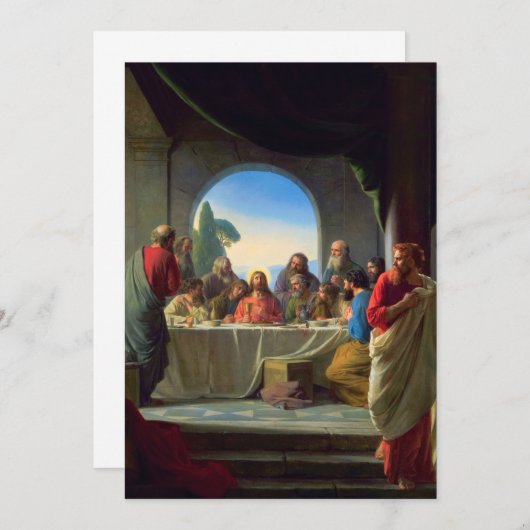 Das letzte Abendessen von Carl Bloch Dankeskarte (Vorne/Hinten)