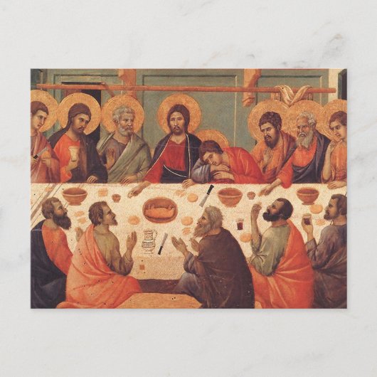 Das letzte Abendessen von Duccio di Buoninsegna Postkarte (Vorderseite)