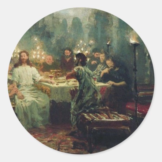 Das letzte Abendessen von Ilya Repin Runder Aufkleber (Vorderseite)