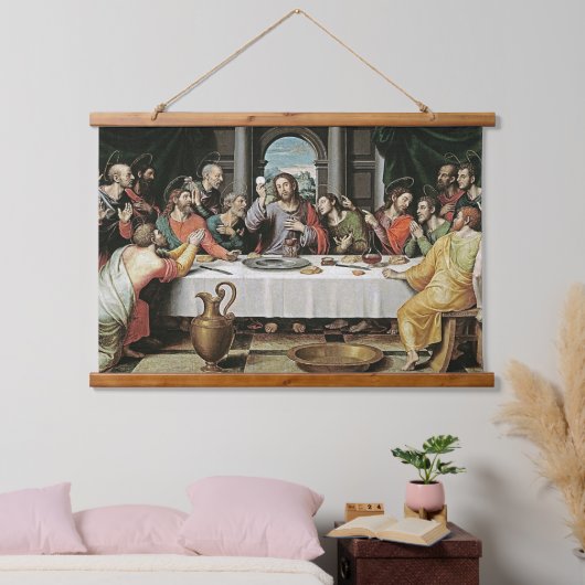 Das letzte Abendessen von Juan de Juanes Wandteppich Mit Holzrahmen (Schlafzimmer)