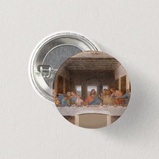 Das letzte Abendessen von Leonardo Da Vinci Button (Vorne & Hinten)