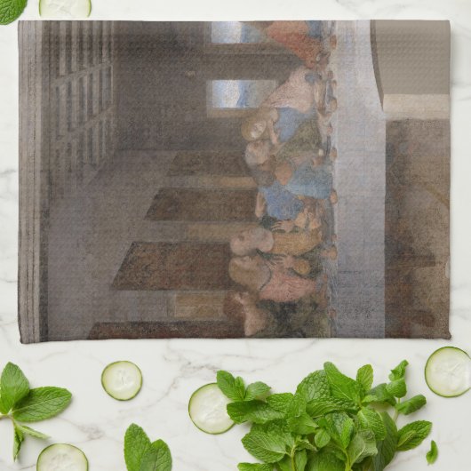 Das letzte Abendessen von Leonardo da Vinci Geschirrtuch (Gefaltet)