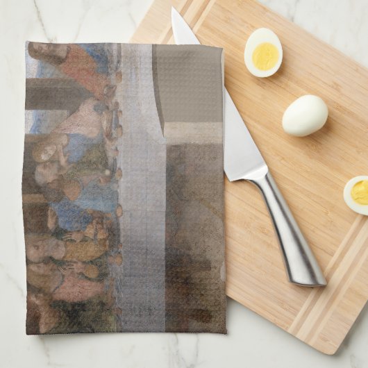 Das letzte Abendessen von Leonardo da Vinci Geschirrtuch (Viertel Falte)