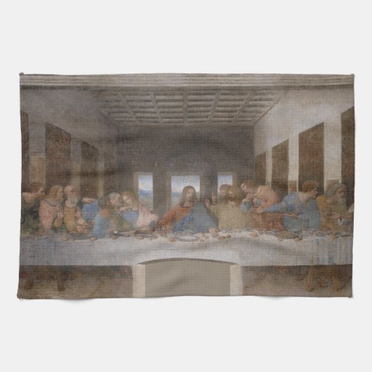 Das letzte Abendessen von Leonardo da Vinci Geschirrtuch (Horizontal)