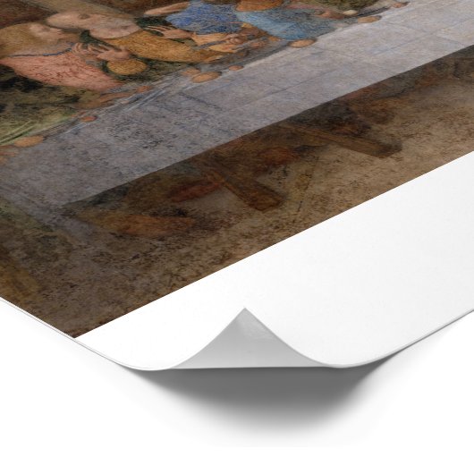 Das letzte Abendessen von Leonardo Da Vinci Poster (Ecke)