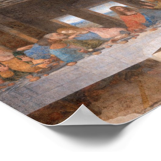 Das letzte Abendessen von Leonardo Da Vinci Poster (Ecke)