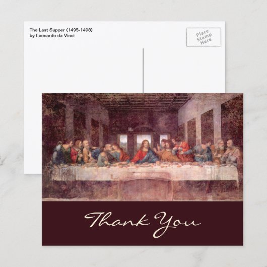 Das letzte Abendessen von Leonardo da Vinci Postkarte (Vorne/Hinten)