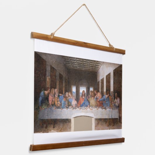 Das letzte Abendessen von Leonardo da Vinci Wandteppich Mit Holzrahmen (Gewinkelt)