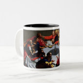 Das letzte Abendessen Zweifarbige Tasse (Vorderseite Links)