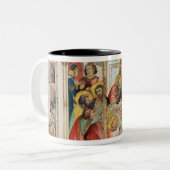 Das letzte Abendessen Zweifarbige Tasse (Vorderseite Links)