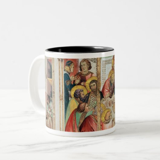 Das letzte Abendessen Zweifarbige Tasse (Vorderseite Links)