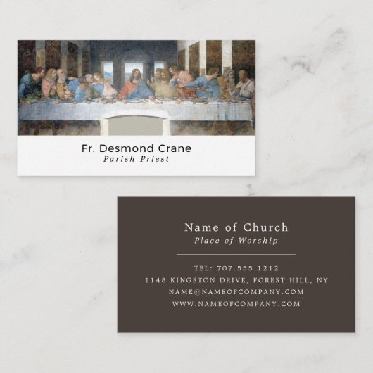 Das letzte Abendmahl, das Christentum, religiös Visitenkarte (Vorne/Hinten)