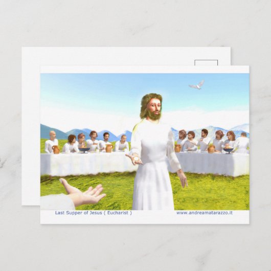 Das letzte Abendmahl Jesu ( Eucharist ) Postkarte (Vorne/Hinten)