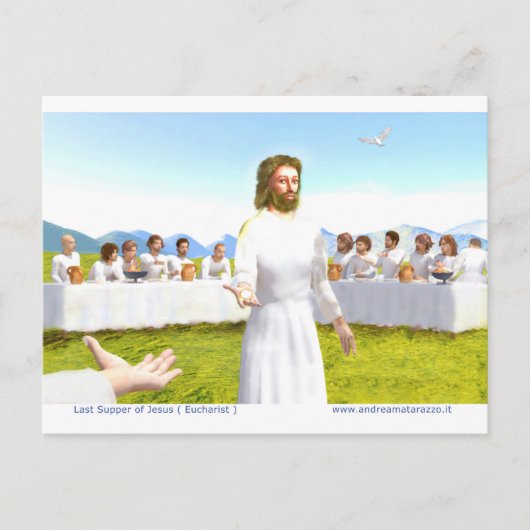 Das letzte Abendmahl Jesu ( Eucharist ) Postkarte (Vorderseite)