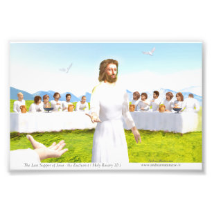 Das letzte Abendmahl Jesu - Eucharistie Fotodruck