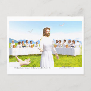 Das letzte Abendmahl Jesu - Eucharistie Postkarte