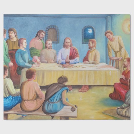 Das letzte Abendmahl: Jesus und die Jünger Geschenkpapier (Flach)