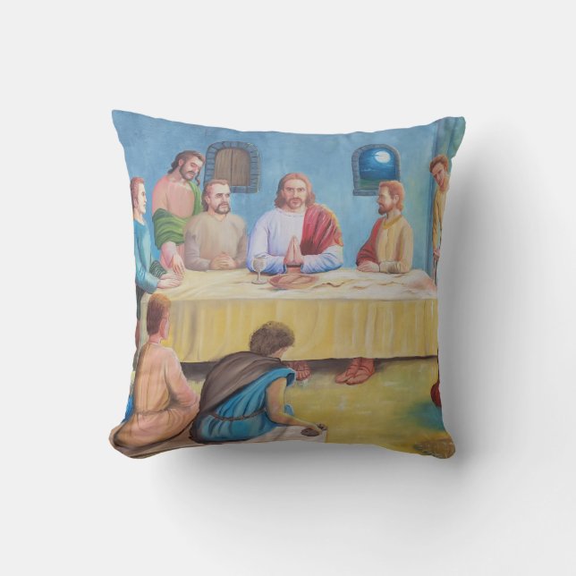Das letzte Abendmahl: Jesus und die Jünger Kissen (Vorderseite)