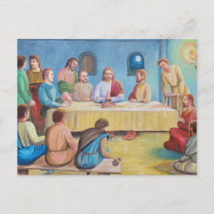 Das letzte Abendmahl: Jesus und die Jünger Postkarte