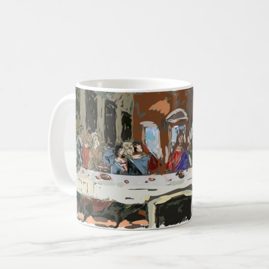 Das letzte Abendmahl: Jesus und seine Jünger Kaffeetasse (Vorderseite Links)