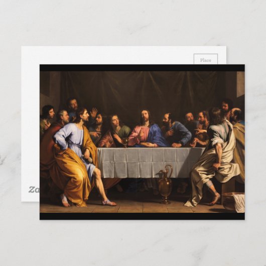 Das letzte Abendmahl mit Jüngern Postkarte (Vorne/Hinten)