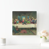 Das letzte Abendmahl stammt ursprünglich von Leona Quadratische Wanduhr (Zuhause)