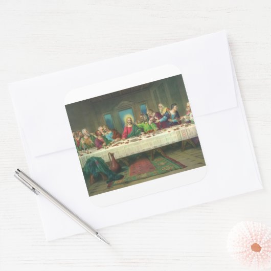 Das letzte Abendmahl stammt ursprünglich von Leona Quadratischer Aufkleber (Umschlag)