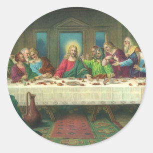 Das letzte Abendmahl, ursprünglich von Leonardo da Runder Aufkleber