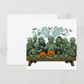 Das letzte Abendmahl von Zombies - Halloween Parod Einladung (Vorne/Hinten)