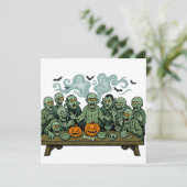 Das letzte Abendmahl von Zombies - Halloween Parod Einladung (Stehend Vorderseite)
