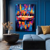 Das letzte Abendmahlzeit - Abstrakt geometrisch Poster