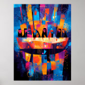 Das letzte Abendmahlzeit - Abstrakt geometrisch Poster (Vorne)
