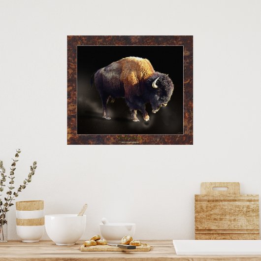Das letzte Buffalo-Poster der Wildlife History Fin Poster (Küche)