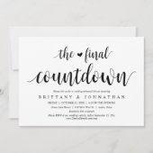 Das letzte Countdown-Party zum Hochzeitessen in de Einladung (Vorderseite)