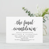 Das letzte Countdown-Party zum Hochzeitessen in de Einladung (Stehend Vorderseite)