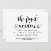 Das letzte Countdown-Party zum Hochzeitessen in de Einladung (Vorne/Hinten)