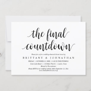 Das letzte Countdown-Party zum Hochzeitessen in de Einladung