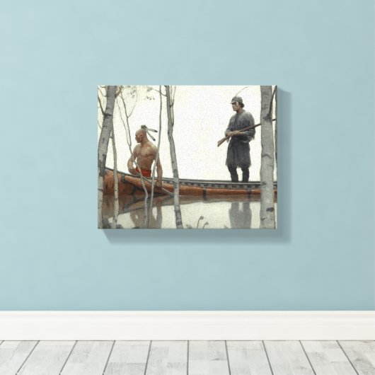 Das Letzte der Mohikaner von N. C. Wyeth Leinwanddruck (Insitu (Holzboden))