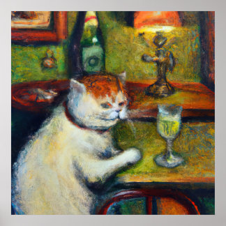 Das letzte Glas Absinthe, beeindruckende Katzenkun Poster