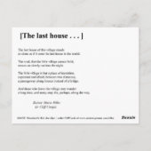 DAS LETZTE HAUS POSTKARTE (Rückseite)